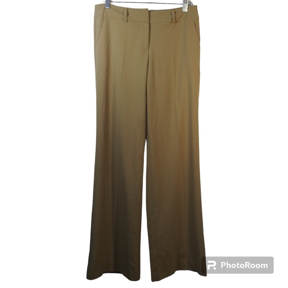 Trina Turk Tan Solid Boot Cut Trouser Pants Size 6